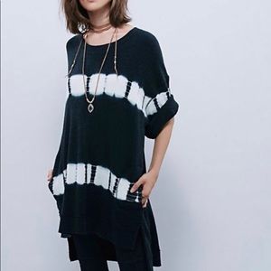 Free People Gray Tie Dye Thermal Tunic Dress